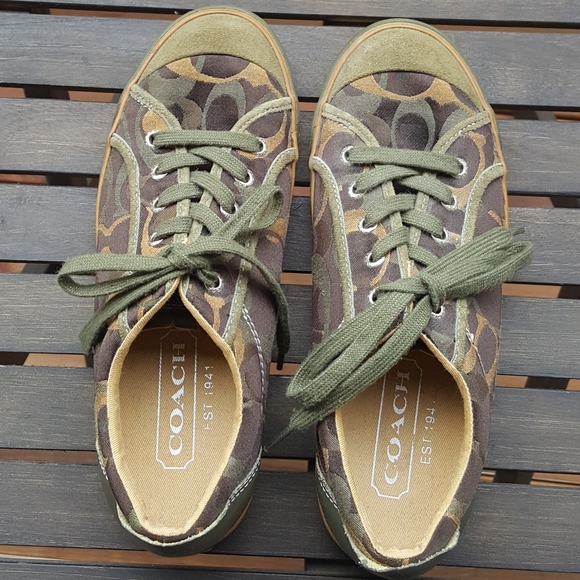Coach Shoes - Coach Barrett camo signature womens sneakers